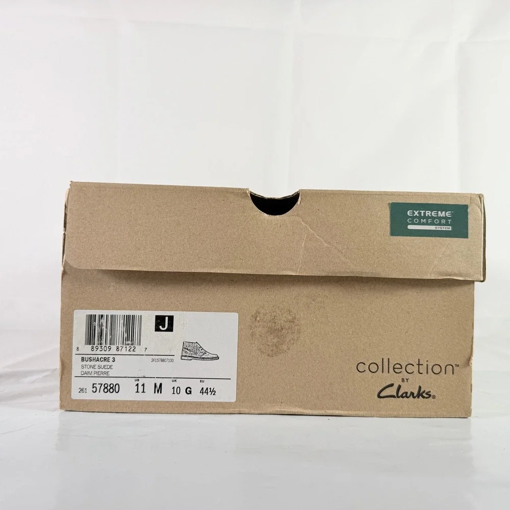 Clarks Bushacre 3 Men's Stone Suede Chukka Boots Size 11 M New‎ in Box